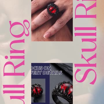 Bandmax Mens Skull Rings, Stainless Steel Skull Skeleton Band Rings