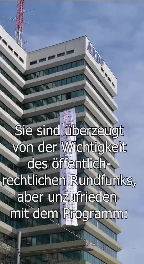 Ein mutiger Mensch hat aus dem BR ein Banner heruntergelassen...