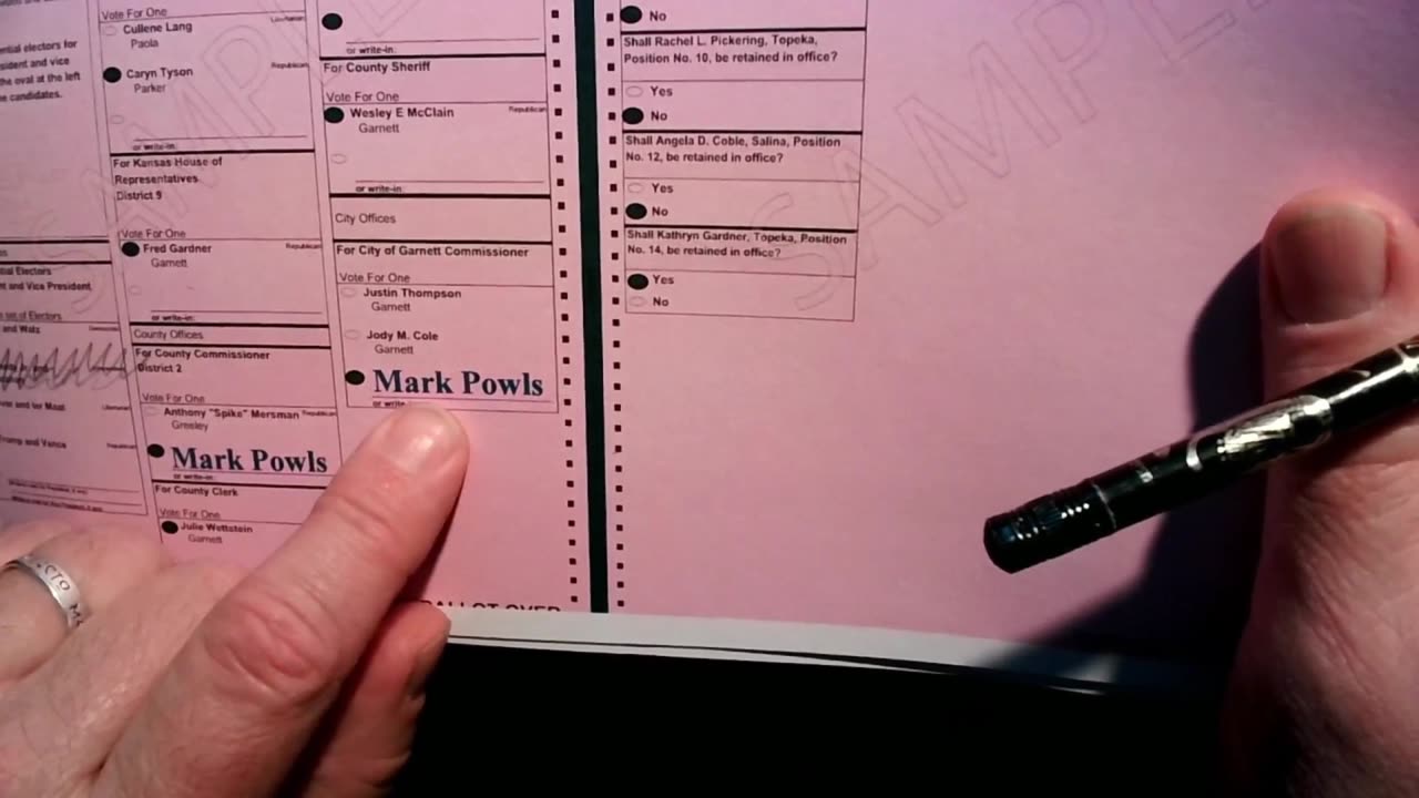 Election Ballot - Garnett, KS Precinct 1-4 (2024)