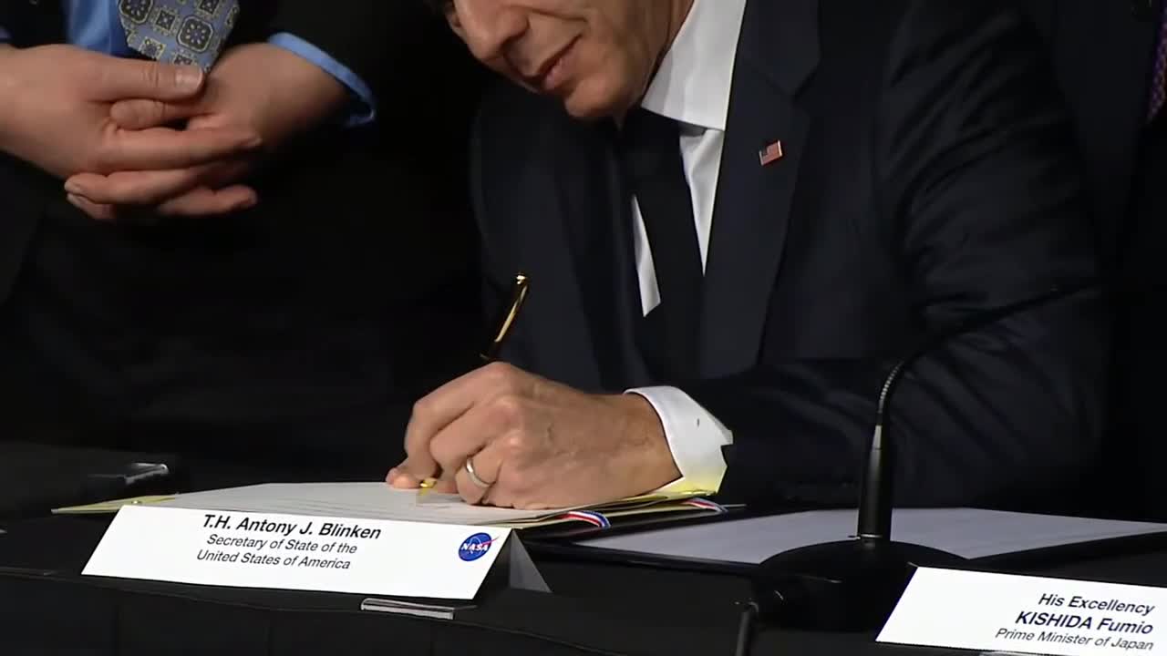 Antony J. Blinken remarks and signs a U.S.-Japan Space Cooperation Framework Agreement