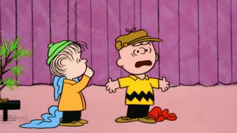 Charlie Brown being taught what Christmas is all about