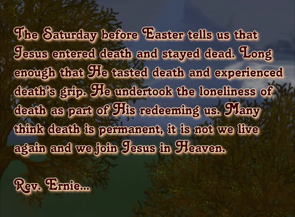 Daily Message from Rev. Ernie, April 16 2022
