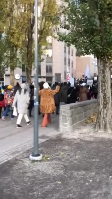 Stockholm, Sweden: Vaccine passport/COVID restrictions protest Nov. 20 2021