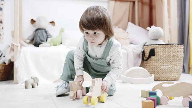 A Little Child Playing In The Room