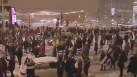 Massive convoy and protest at the Parliament in Helsinki, Finland