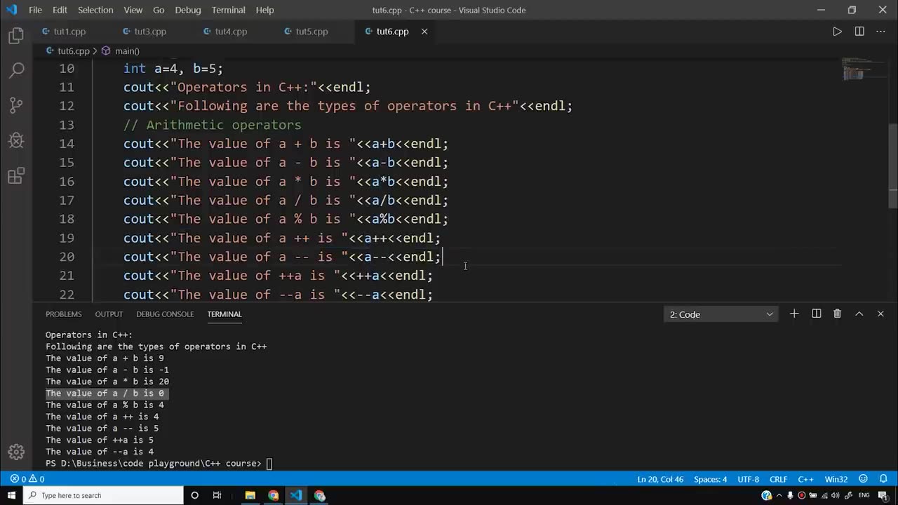 C++ Header files & Operators _ C++ Tutorials for Beginners #6