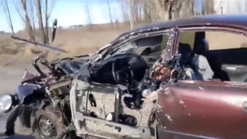 Ukraine Russia Devastating car wreckage!