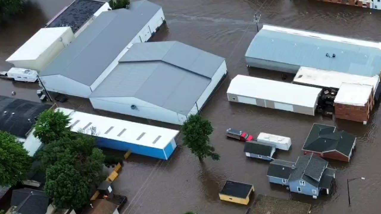 Heavy Floods Due Torrential Rains In Rock Valley Of The Iowa | June 22, 2024