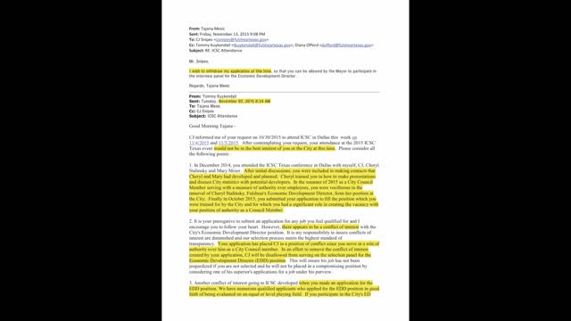 HOLDING POLITICIANS ACCOUNTABLE Part 2: Councilwoman Tajana Surlan Mesic going after Economic Development Director Job