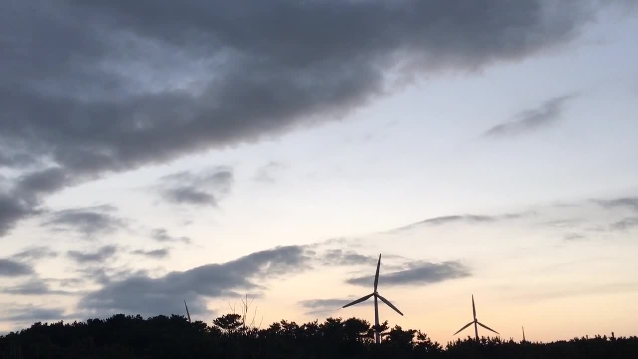 nightfall, stillness, Scenery, windmill, sky, beauty