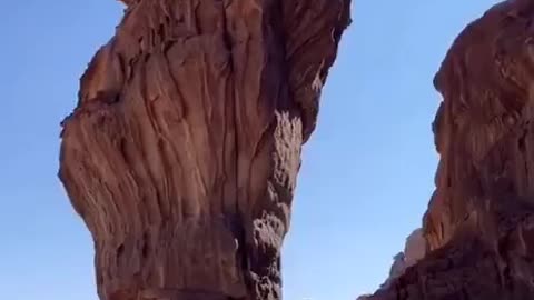 The Wind-Sculpted Sandstone Column Of Wadi Al Disah In Tabuk (Saudi Arabia) Actually A Mushroom Rock