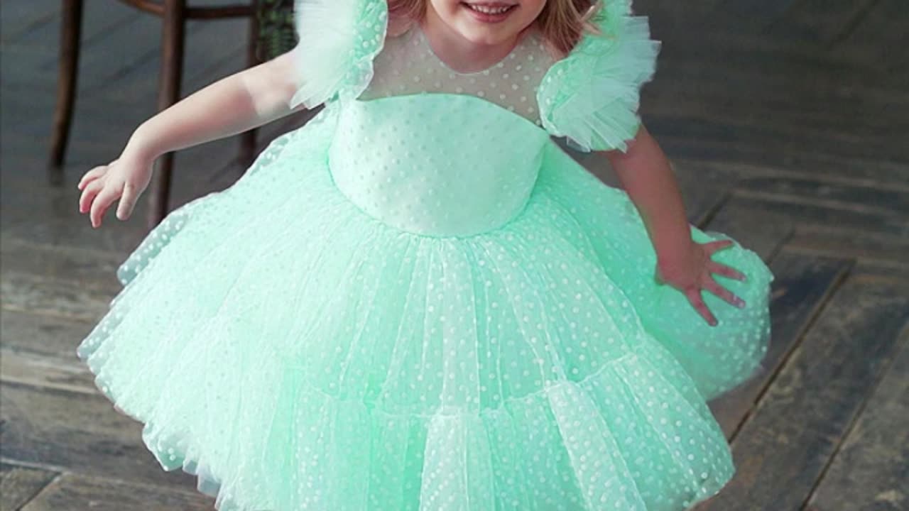 Girls Mesh Tulle Princess Dress For Kids 4-10 Years