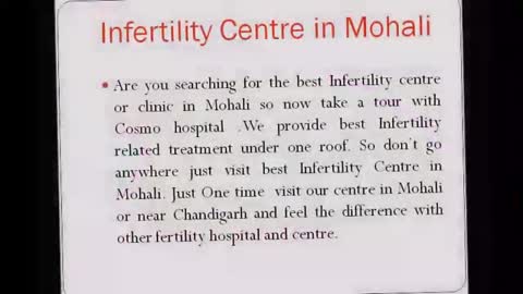 Cosmo Hospital - Best IVF/Test Tube/Infertility Baby Center Chandigarh