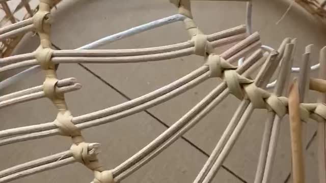 rattan chandelier weaving