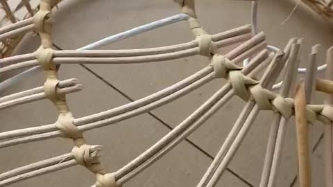 rattan chandelier weaving