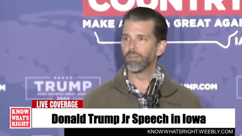 Trump Jr. speaks in Iowa on the primary campaign trail for 2024