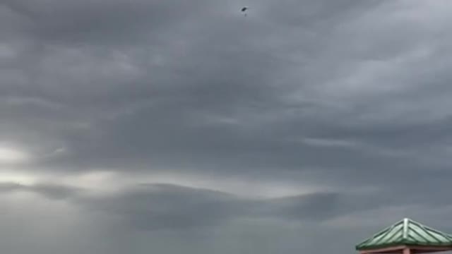 Lightning strikes where soldiers parachute