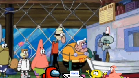 SpongeBob And Patrick Are Pretending To Be Imposters While Everyone Waits In Line To Vote For Biden