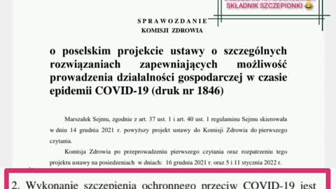 PROJEKT USTAWY O SEGREGACJI SANITARNEJ 01.2022 do pobrania.