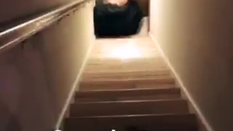 Throw boy down stairs