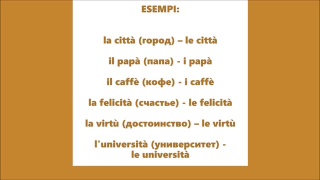 Le eccezioni - Le parole con accento sull'ultima vocale