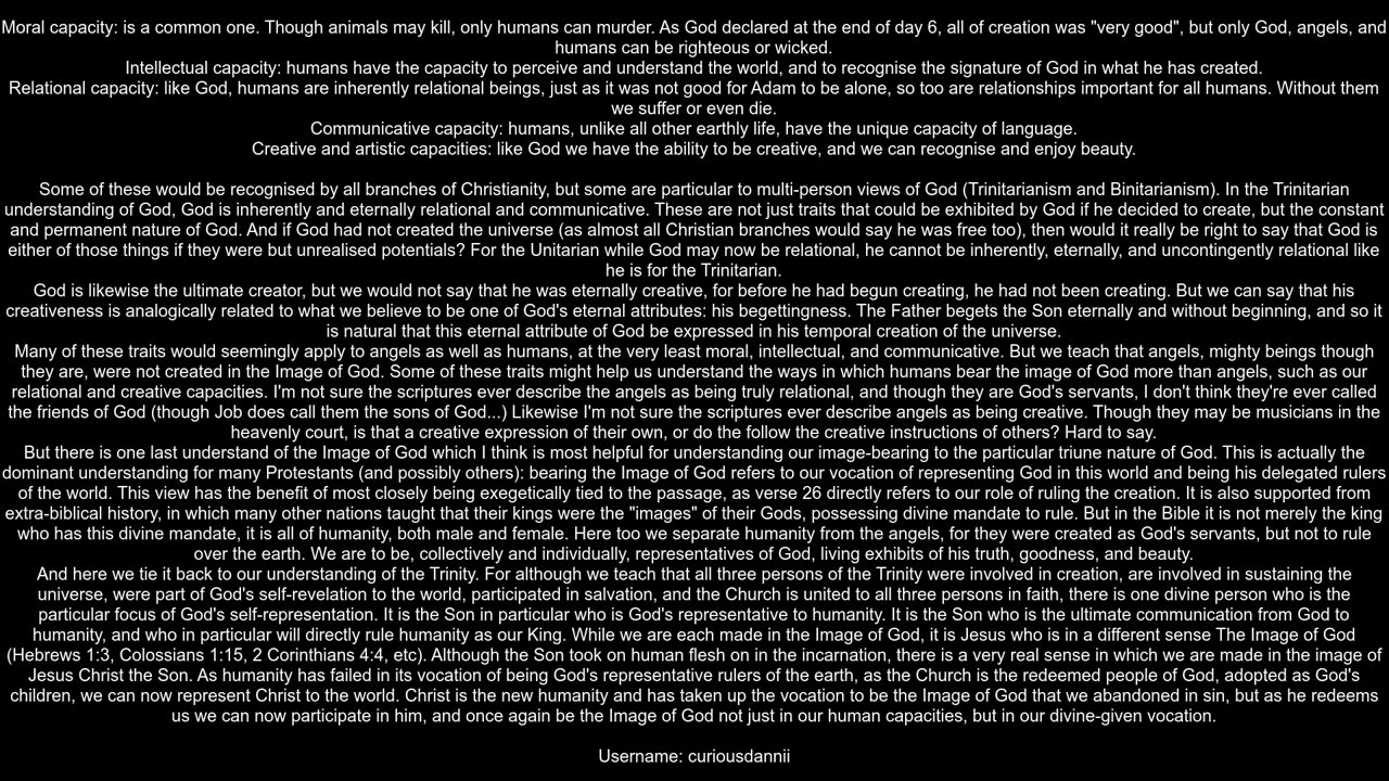 In what sense was mankind created in the image of a triune essence