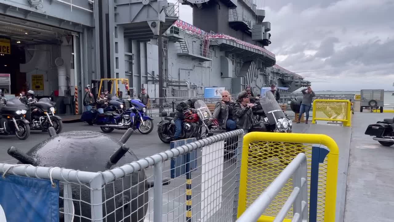 US Military Vets MC Texas take over the USS Lexington