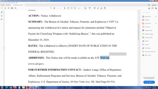 ATF Withdrew “Stabilizing Braces” Notice - NOT A WIN!!!