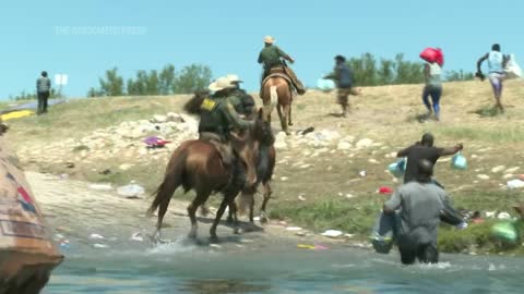 New video from the border shows shirt grab and zero whipping to Haitian migrant & mounted CBP agent