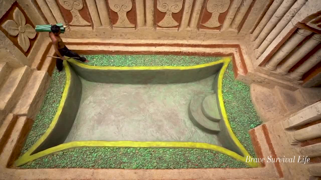 Build The Most Richest Underground Swimming Pool and Underground Temple House