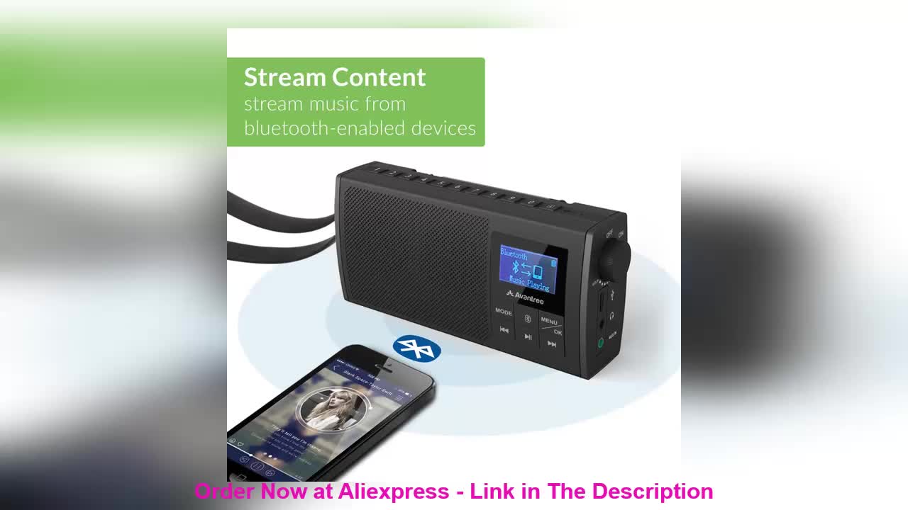 ❄️ Avantree Soundbyte 860s Portable FM Radio with Bluetooth 5.0 Speaker & SD Card MP3 Player 3-in-1