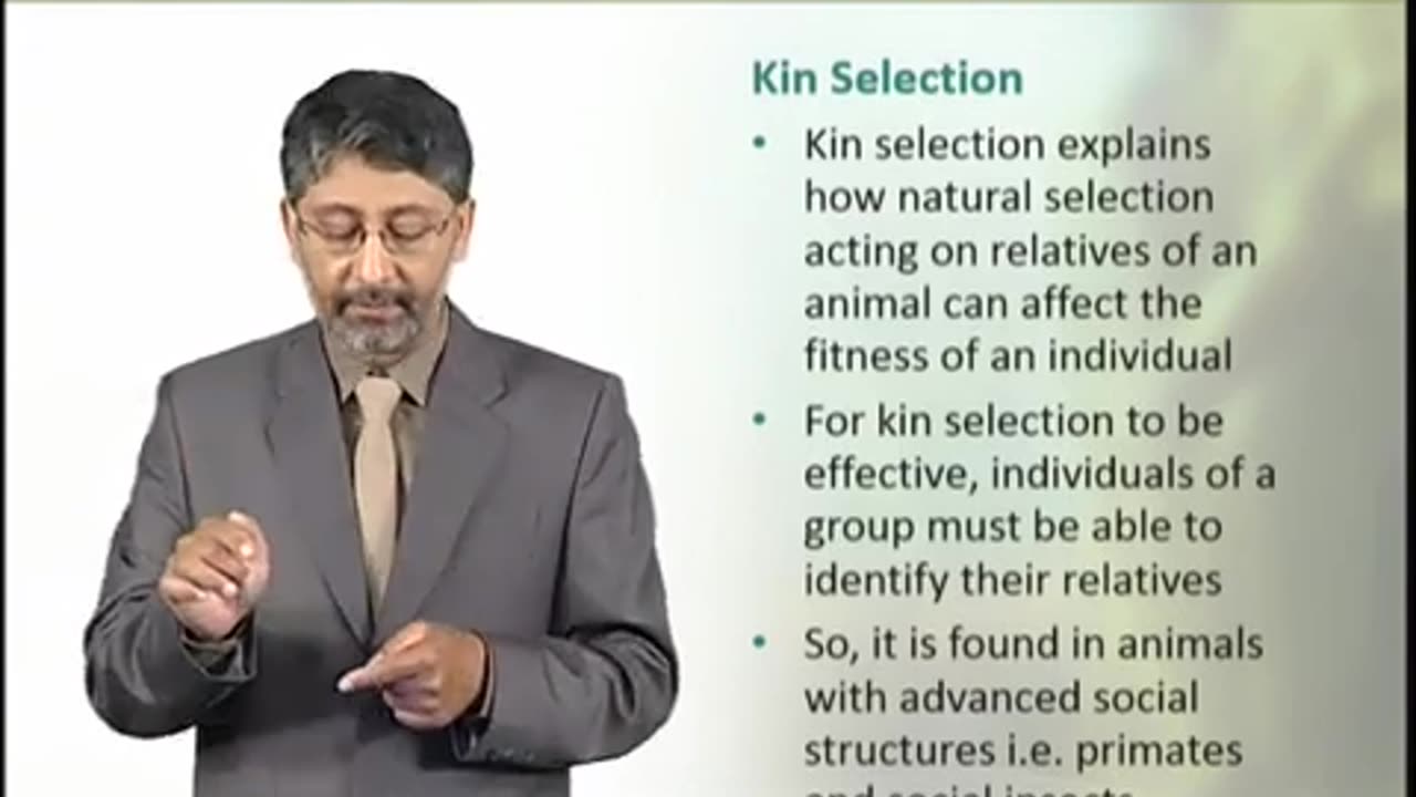 Kin Selection and Inclusive Fitness | Animal Physiology and Behavior (Theory) | ZOO502T_Topic262