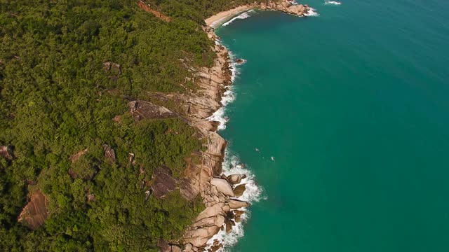 Aerial Footage of a Rocky Coast