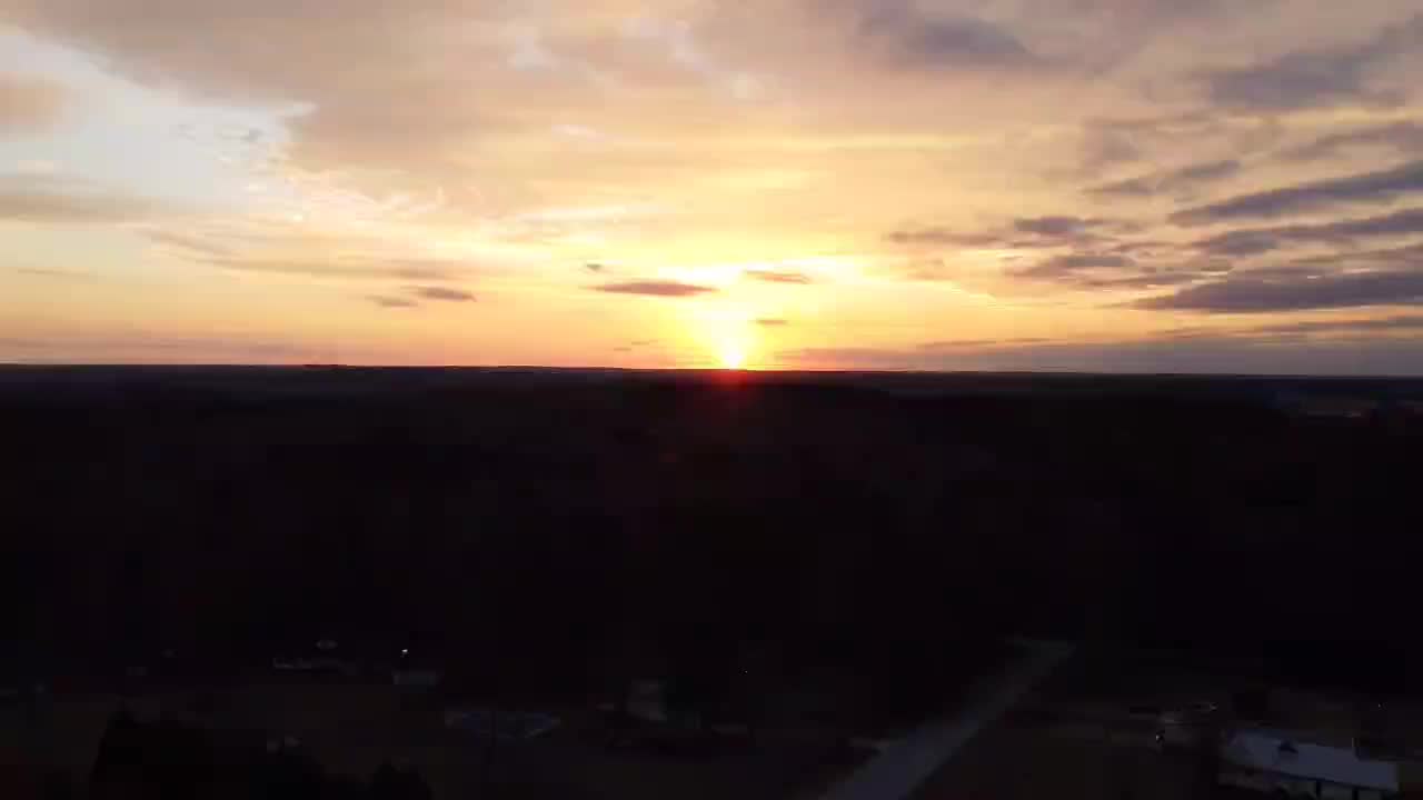 Drone size film sunset