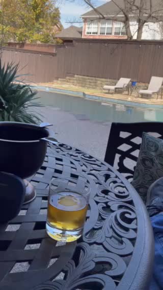 Java cigar and smooth bourbon poolside