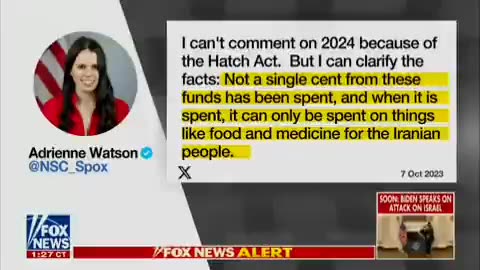 Jennifer Griffin pretends the $6B had nothing to do with the attack on Israel