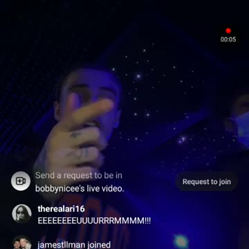 Bobbynicee ig live 01/24/24 Bobbynicee promoting his music part1 very short clip
