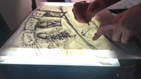 time lapse: charcoal art for page 74 in 14 minutes