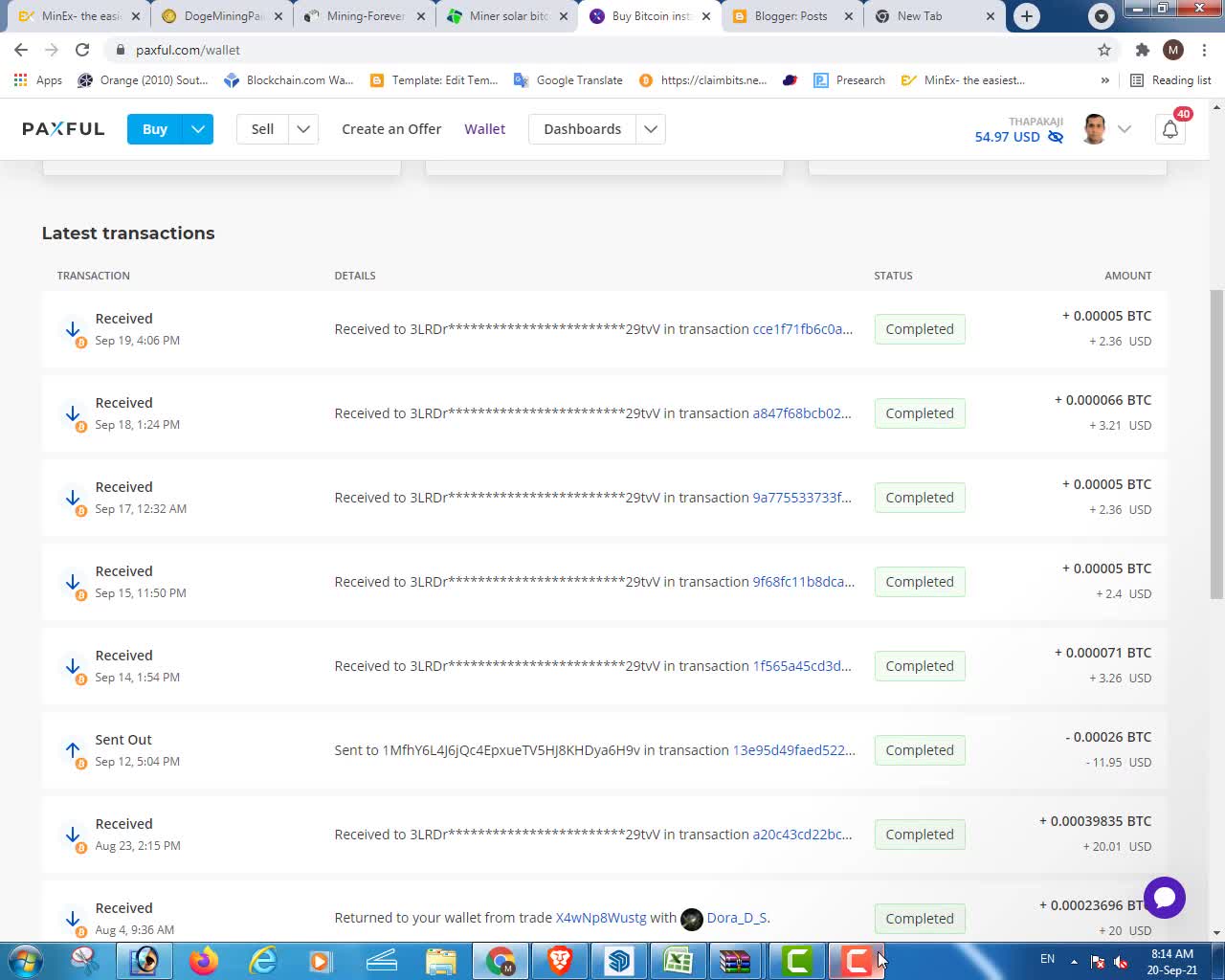 Minersolar Bitcion Cloud Mining live Payment Proof