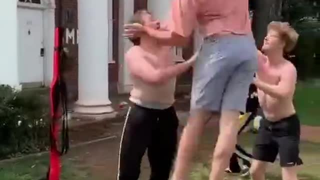Family version of grass basketball everyone had a great time