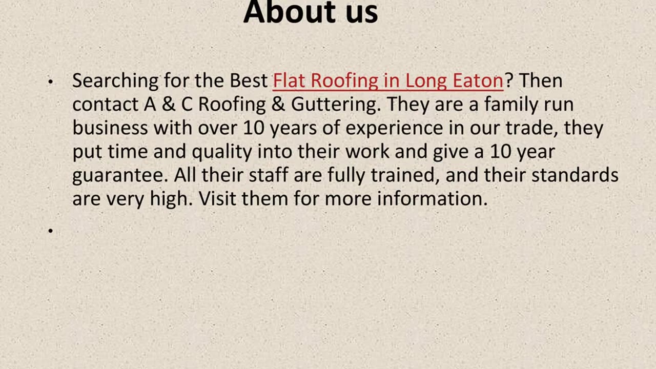 Best Flat Roofing in Long Eaton.