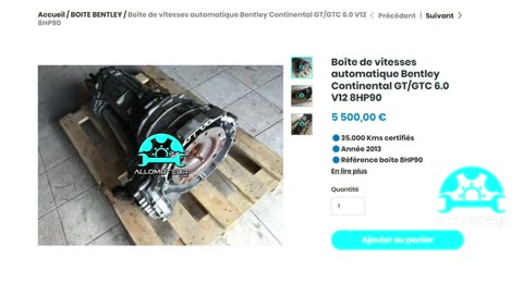 ALLOMOTEUR.COM - Boîte de vitesses automatique Bentley Continental GT/GTC 6.0 V12 8HP90