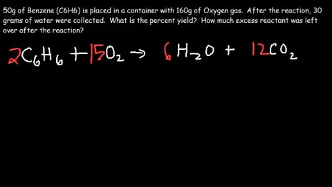 Stoichiometry - Limiting & Excess Reactant, Theoretical & Percent Yield - Chemistry