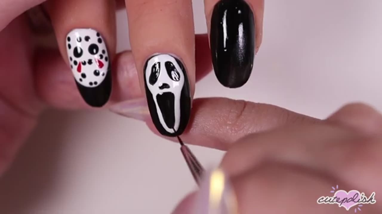 4 Spooky Halloween Character Designs 👻 New Nail Art 2023