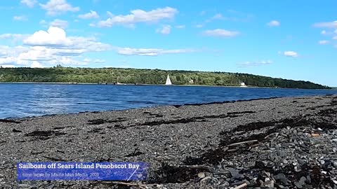 Sailboats in Penobscot Bay off Sears Island - time-lapse with dolly effect