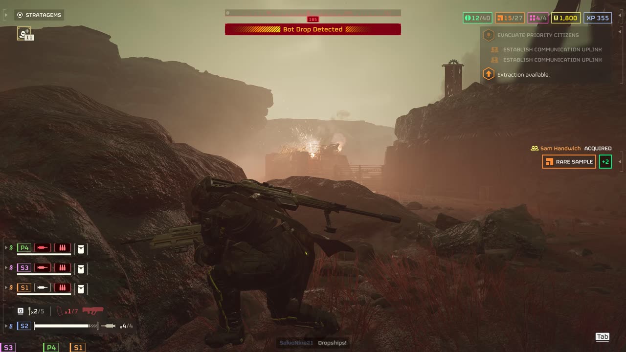 The Bois And I Evacuating Civvies (Helldivers 2 - Automatons)