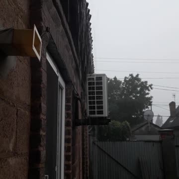 Water runs from the roof