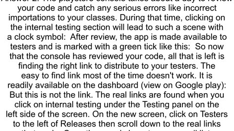 Google Play Store Internal Testing Link Not Working