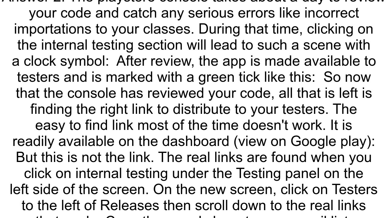 Google Play Store Internal Testing Link Not Working