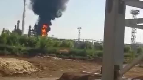 A video of an alleged attack on an oil refinery in the Rostov region